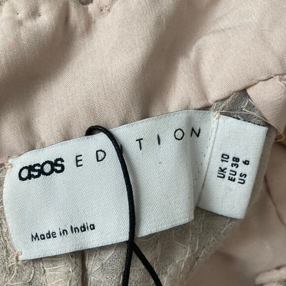 ASOS Edition NEW Pretty Embellished Beaded Mini Skater Dress - Blush - 6 - Picture 10 of 12